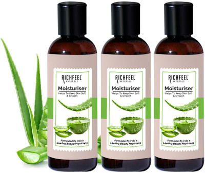 RICHFEEL Moisturizer Enriched With Aloe Leaf Juice |100 ml (Pack of 3)(300 ml)