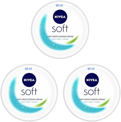 NIVEA Soft Light Moisturising Cream 50 ML (Pack Of 3)(150 ml)