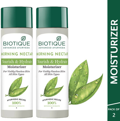 BIOTIQUE Morning Nectar Nourish & Hydrate Moisturizer | All Skin Types | For Men & Women(380 ml)