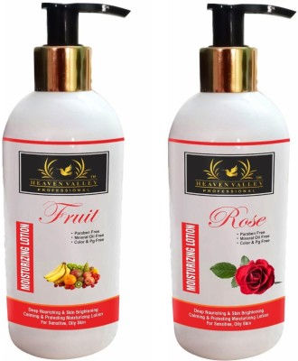 Heaven Valley Professional Fruit Moisturizing 300ml & Rose Moisturizing Lotion 300ml Deep Nourishing(600 ml)