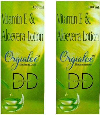 DOOMSDAY ORGIABE MOSITURIZING LOTION WITH ALOEVERA FOR HEALTHY SKIN PACK OF 100ml x 2(200 ml)
