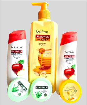 Rastic Assure Combo of ALmond and Mix Fruit Lotion Pack of6(745 ml)