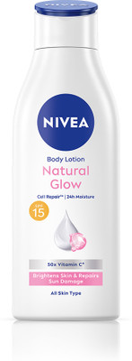 NIVEA Natural Glow, Cell Repair - Brightens Skin, SPF 15 & 50x Vitamin C Body Lotion(200 ml)