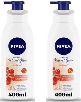 NIVEA Natural Glow Cell Repair lotion 400ml set of 2pc(800 ml)
