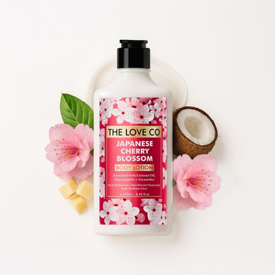 The Love Co. Japanese Cherry Blossom Body Lotion - Deep Hydration for Dry Skin(250 ml)