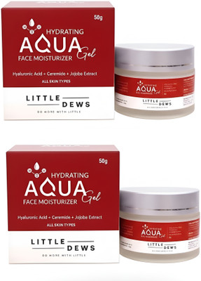 Little Dews Hydrating Aqua Gel Face Moisturizer with Hyaluronic Acid – All Skin (50g x 2)(100 g)