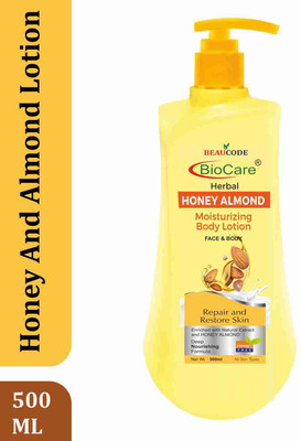BEAUCODE BioCare Herbal Honey And Almond Moisturizer Body Lotion For All Skin Types 500 ml(500 ml)