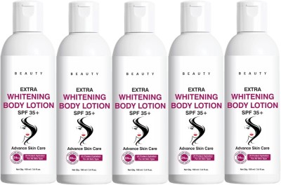 house of common Advance Skin Care Extra Whitening Body Lotion with SPF 35 (100ml) Pack of 5(500 ml)