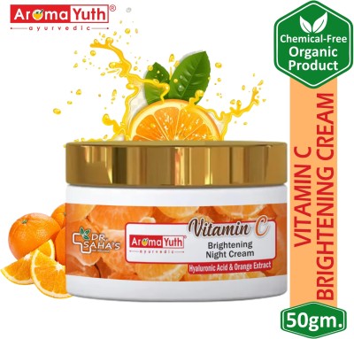 AromaYuth Vitamin C Brightening Night Cream With Orange Oil & Hyaluronic Acid(50 g)