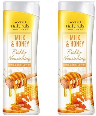 Avon Naturals Milk and Honey Hand and Body Lotion (200 ML Each Bottle)(400 ml)