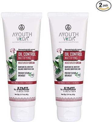 Ayouthveda Oil Control Mattifying Moisturizer Cream | Balance Smoothens Skin (Pack of 2)(120 g)