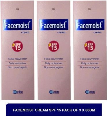 FACEMOIST cream SPF 15 - best moisturizer for face(pack of 3)60g(180 g)