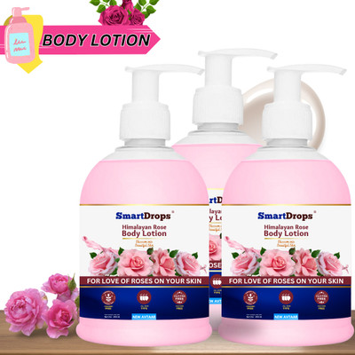 smartdrops Body Serum Lotion, Moisturizing, Skin Soothing & Hydration With Rose Extract(750 ml)