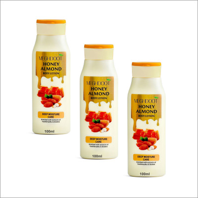 MEGHDOOT Honey Almond Body Lotion Deep Moisture Care(100ml) Pack of 3(300 ml)