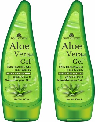 Bon Austin Aloe Vera Multipurpose Beauty Gel for All Skin Type (130ml) Pack of 2(260 ml)
