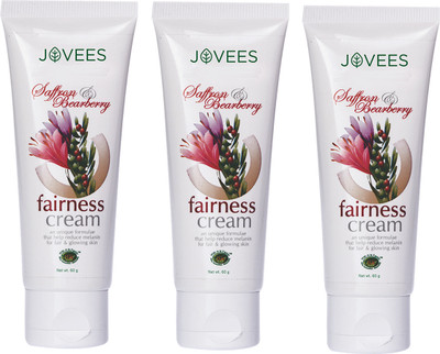 JOVEES Saffron Bearberry Fairness Cream (Pack of 3)(180 g)