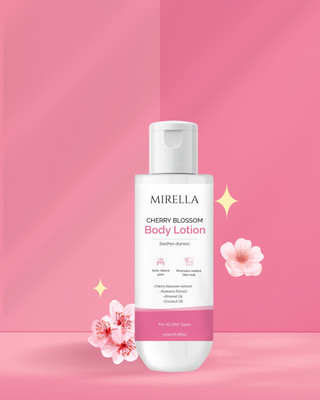 MIRELLA Cherry Blossom Gentle Care Body Lotion – Soothing and Moisturizing Formula(200 ml)