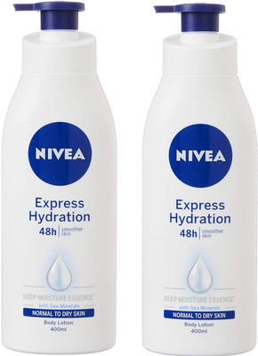 NIVEA Express Hydration Body Lotion Moisturization & Hydration for Summer Pack of 2(800 ml)