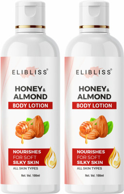 ELIBLISS Honey & Almond Hydrating Body Lotion for Deep Moisture, Suitable for All Skin(200 ml)