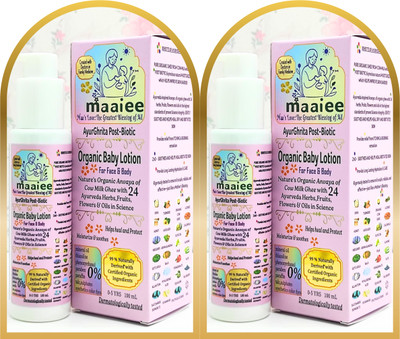 MAAIEE Organic Ayurveda Baby Lotion infused with pure cow milk ghee(200 ml)