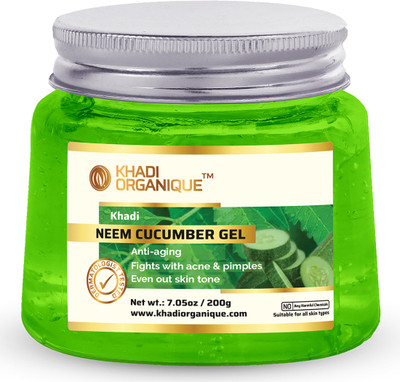 khadi ORGANIQUE Neem Cucumber Face Massage Gel Reduces Acne, Pimples&Moisturizes Skin Naturally(200 g)