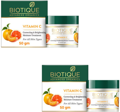 BIOTIQUE Vitamin C Correcting & Brightening Moisture Treatment - 50g (Pack of 2)(100 g)