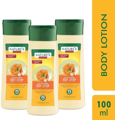 Nature's Essence Nourishing Winter Lotion NON-GREASY Almond & Honey 100ml Each, Pack Of 3(300 ml)