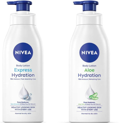 NIVEA BODY LOTION 400 ML - EXPRESS HYDRATION & ALOE HYDRATION(800 ml)