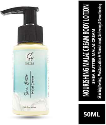 SNEIRA Nourishing Shea Butter Malai Cream Body Lotion Body Lotion 48 H Moisturization(50 ml)