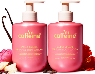 mCaffeine Sweet Escape Perfume Body Lotion |Deeply Butter Moisturizes| Fruity-Floral Scent(600 ml)