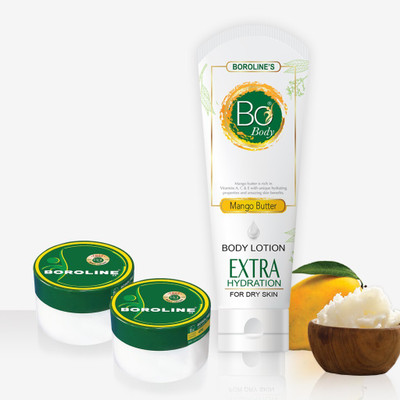 BOROLINE Bo Body Lotion 100 ml With Mango Butter + Antiseptic Cream 40 gm X 2(180 g)