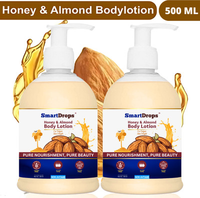 smartdrops Honey & Almonds Body Lotion For Vitamin E And Long Lasting Moisturising(500 ml)