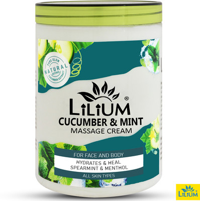 LILIUM Cucumber & Mint Moisturizing Face Cream for Rejuvenated Skin, Heal UV Damages(500 ml)