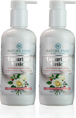 NE NATUREENZO Luxurious Fusion Body Lotion with Cocoa Butter & Vitamin E Pack of 2 300ml Each(600 ml)