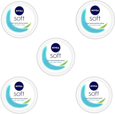 NIVEA Soft Light Moisturising Cream 50 ML (Pack Of 5)(250 ml)