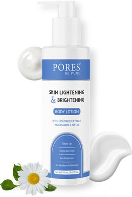 PORES BE PURE SPF 20 Brightening Body Lotion with Niacinamide & Licorice for Brightening Skin(250 ml)