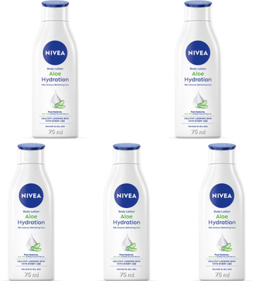 NIVEA ALOE HYDRATION BODY LOTION 75 ML ( PACK OF 5 )(375 ml)
