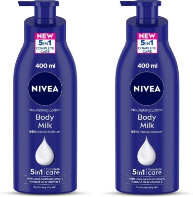 NIVEA Body Milk NourishIng 5 in 1 Care Lotion - 400ml (Pack of 2)(800 ml)