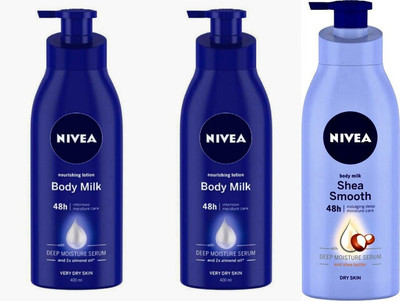 NIVEA Lotion Body Milk With Deep Moisture Serum_Shea Smooth Body Lotion For Dry Skin(1400 ml)