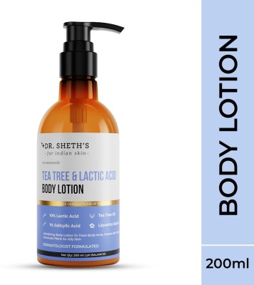 Dr. Sheth's Tea Tree & Lactic Acid Body Lotion, Helps to Reduce Body Acne(200 ml)