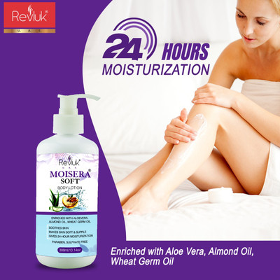 revluk Moisera Soft Body Lotion Daily Moisturizer Lotion for Dry Skin, Gives Non-Greasy(300 ml)