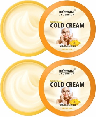 Donnara Organics Non-Sticky Cold Cream with Olive Oil & Vitamin E for winter Pack 2 of 100 Grams(200 ml)