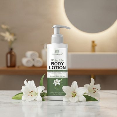 Pink Square White Lily Body Lotion Skin Brightening & Whitening, Hand & Body Lotion 200ML(200 ml)