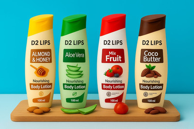 D2 LIPS Hydrating Body Lotion Set – All Skin Types (Pack of 4)(400 ml)