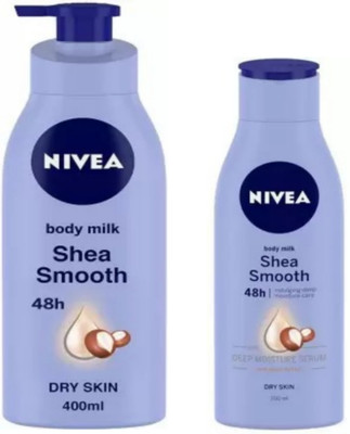 NIVEA Shea Smooth Body Milk 400 ML & Shea Smooth Body Lotion 200 ML(600 ml)