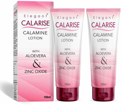 ELEGANT Calarise Calamine Lotion With Aloevera & Zinc Oxide 100ml (Pack of 2) For Skin Soothing and Rashes(200 ml)