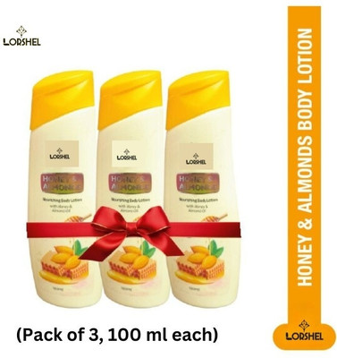 LORSHEL 3pc 100 ml each Honey & Almonds Body lotion Select(300 ml)