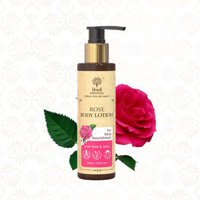 Khadi Essentials Rose Body Lotion for Dry & Dull Skin with Milk for Nourishes & Moisturizes Skin(200 ml)