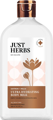 Just Herbs Body Lotion With Saffron And Malai Moisturizing Body Milk For(300 ml)