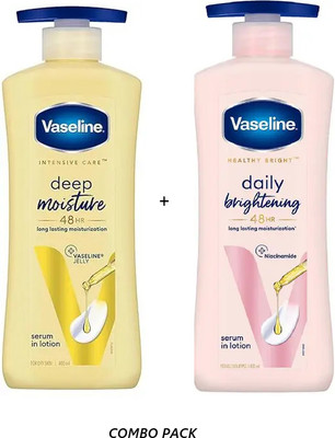 Vaseline DEEP MOISTURE WITH DAILY BRIGHTNING BODY LOTION 400ML COMBO PACK(800 ml)